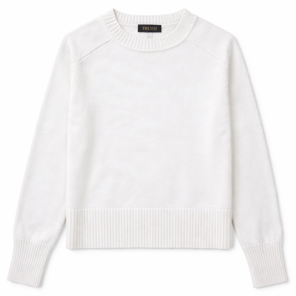 Truth Women's Classic White Crew Neck Sweater